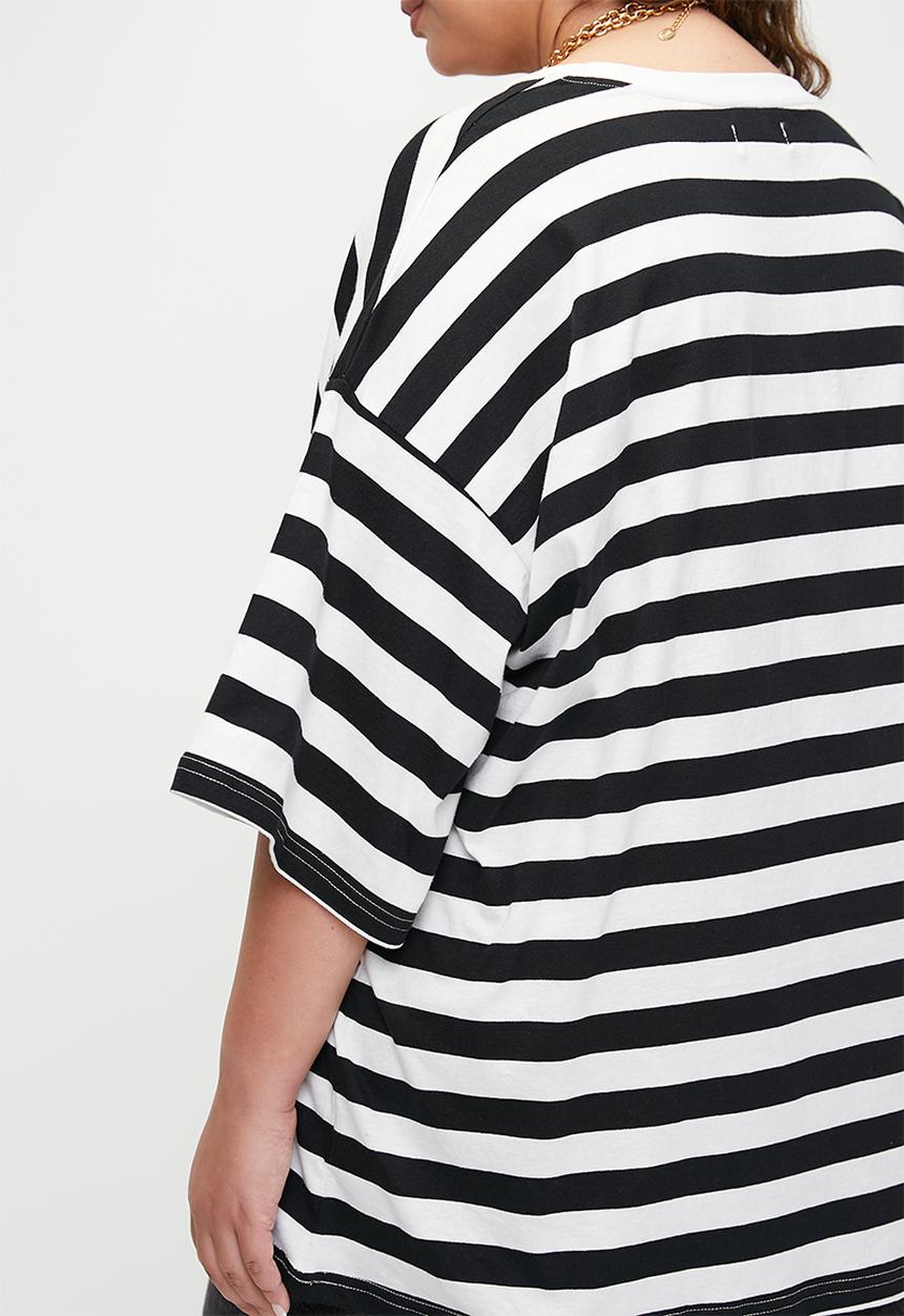 Superbalist - Oversized stripe tee plus - black stripe