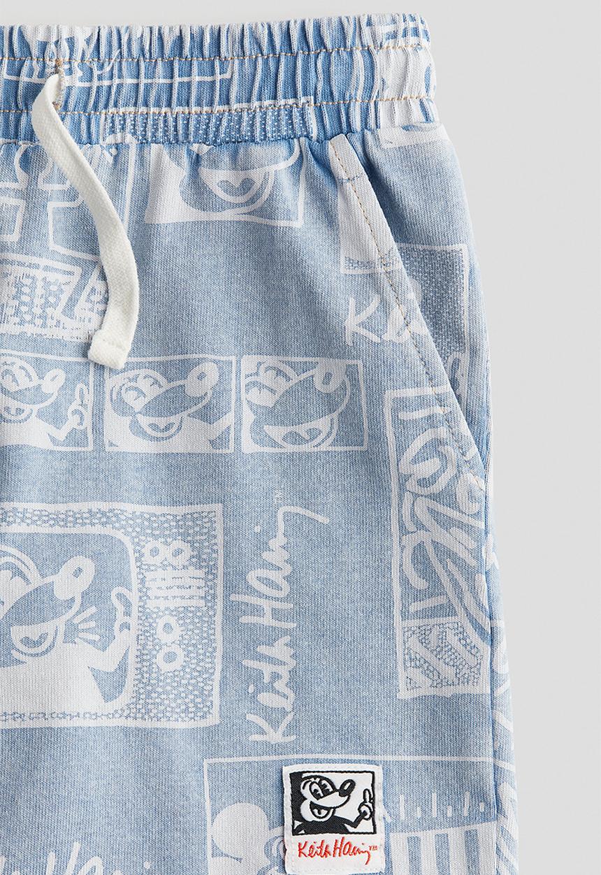 H&M - Keith Haring X H&M: Printed jersey shorts - blue/patterned
