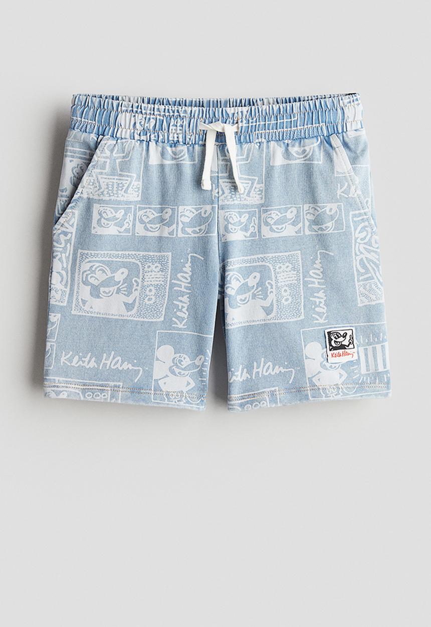 H&M - Keith Haring X H&M: Printed jersey shorts - blue/patterned
