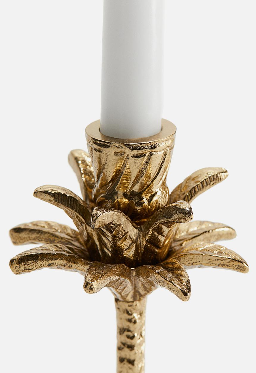 H&M - Palm tree candlestick - gold-coloured