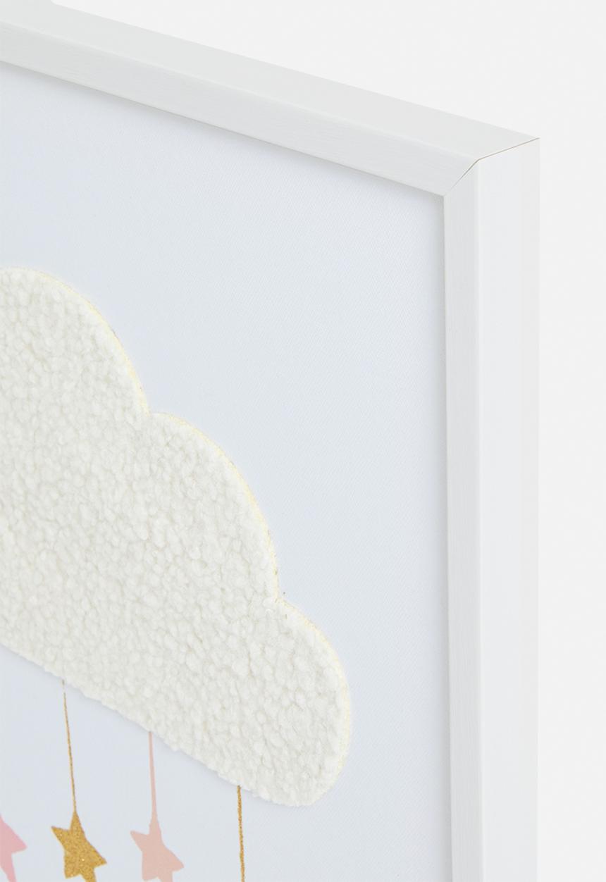 Sixth Floor - Cloud framed canvas with 3d objects - white