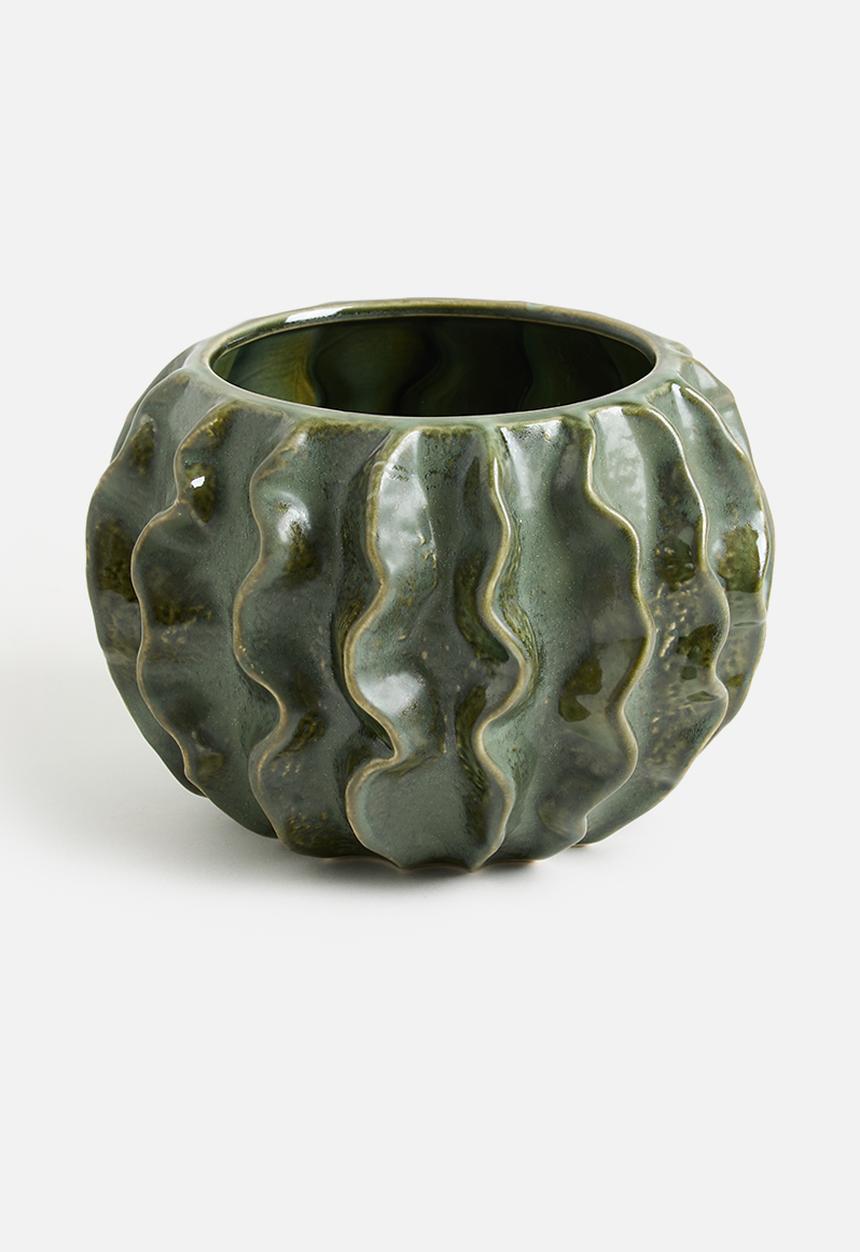 H&M - Stoneware plant pot - green