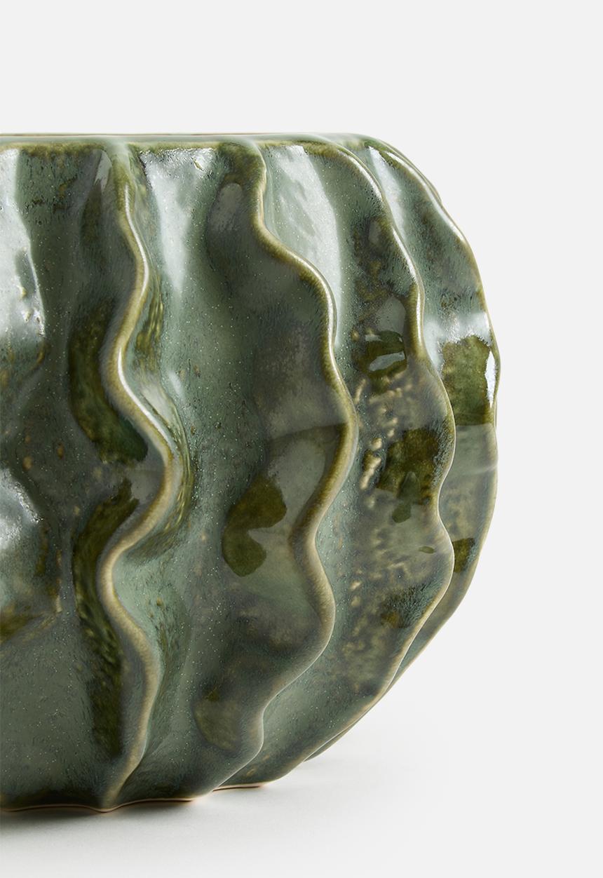 H&M - Stoneware plant pot - green