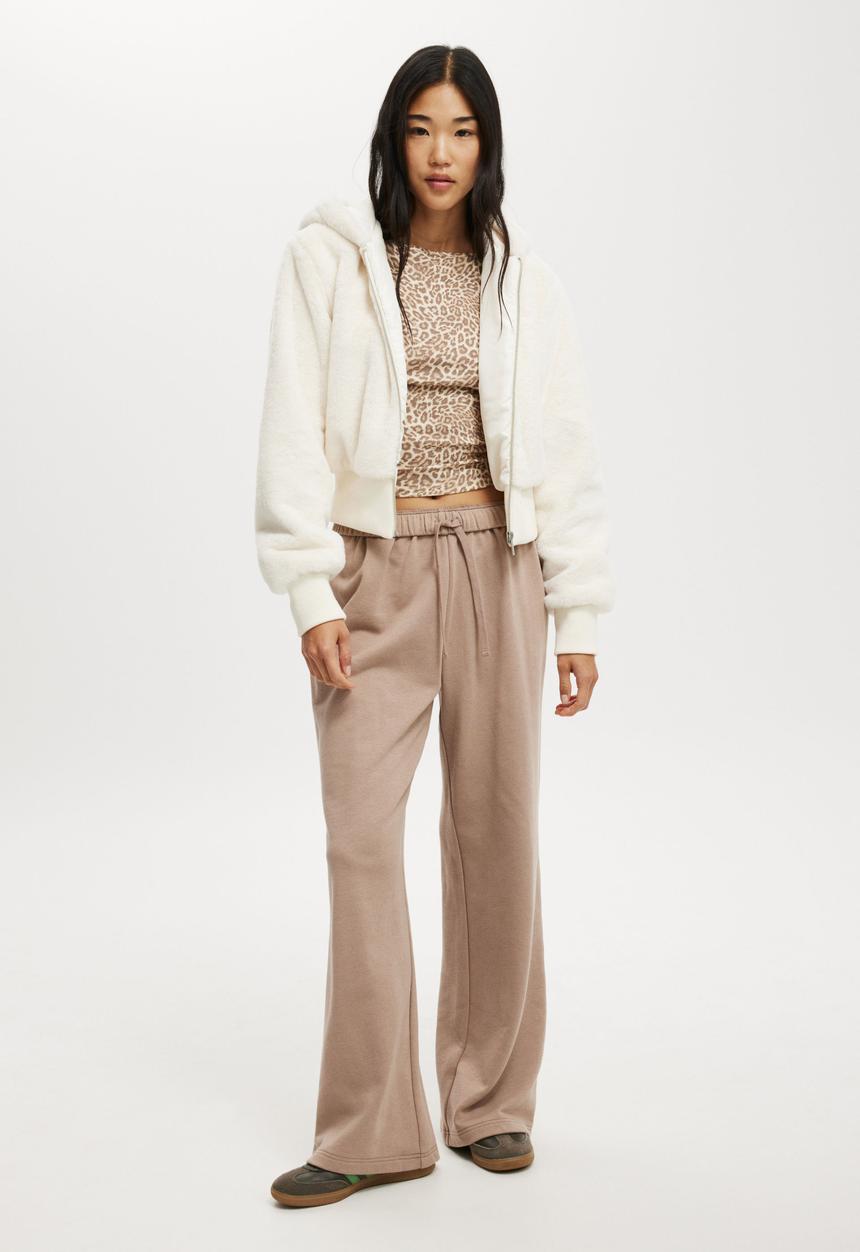 Cotton On - Teddy Hooded Jacket - Creme Fraiche