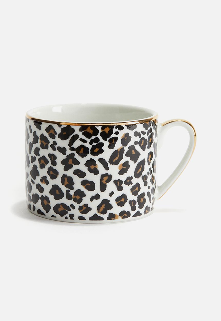 H&M - Porcelain cup - white leopard print