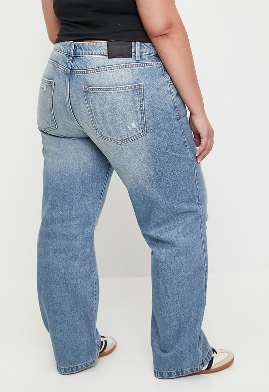 Cotton On - Plus Low Rise Straight Jean - Storm Blue Rip