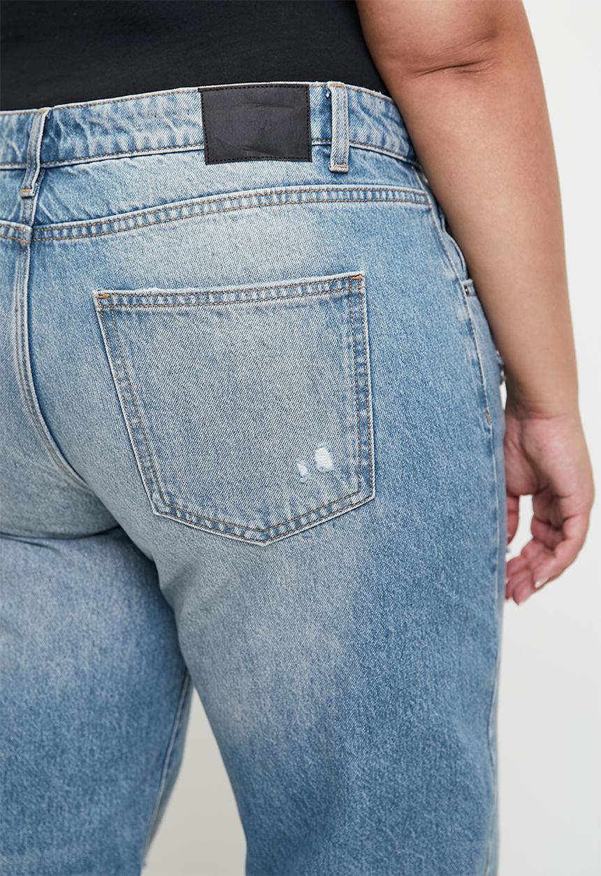 Cotton On - Plus Low Rise Straight Jean - Storm Blue Rip