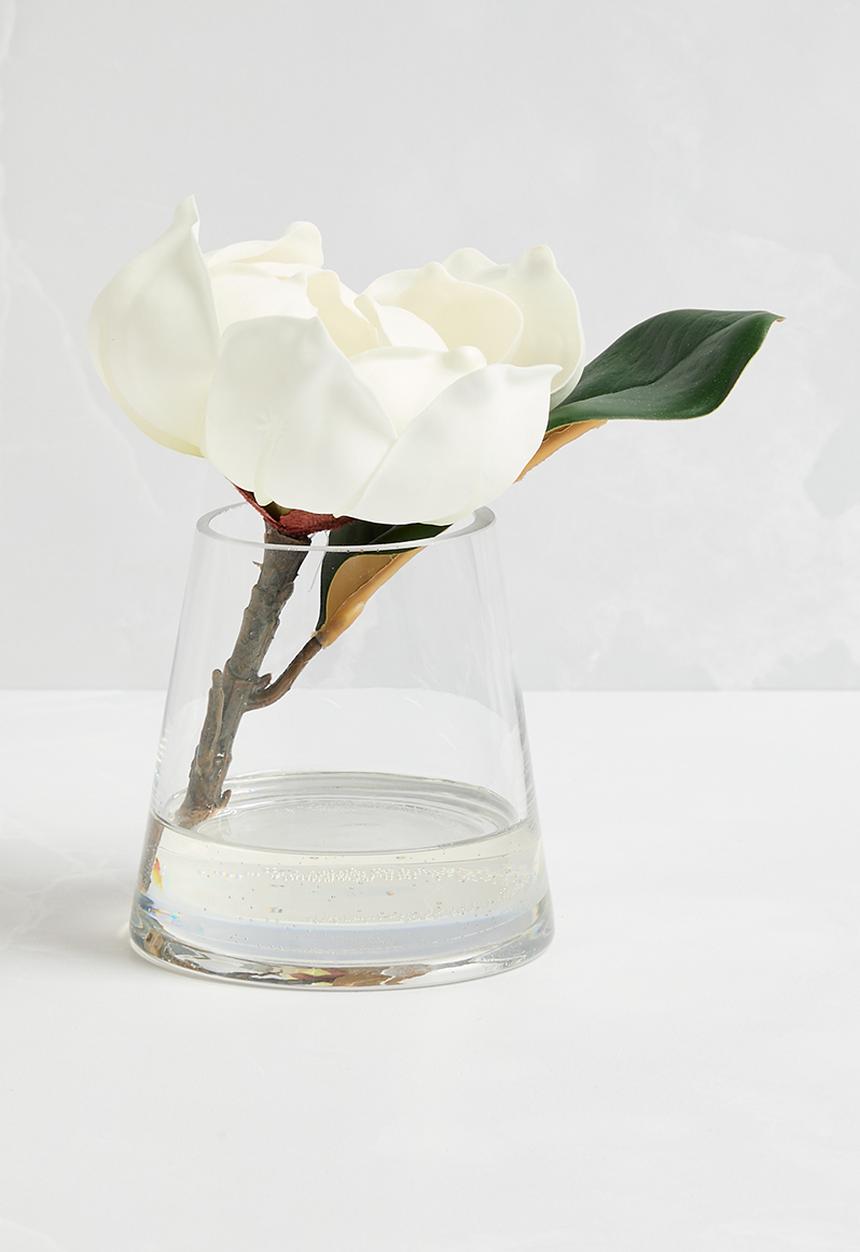 Silk By Design - Magnolia mini vase - white