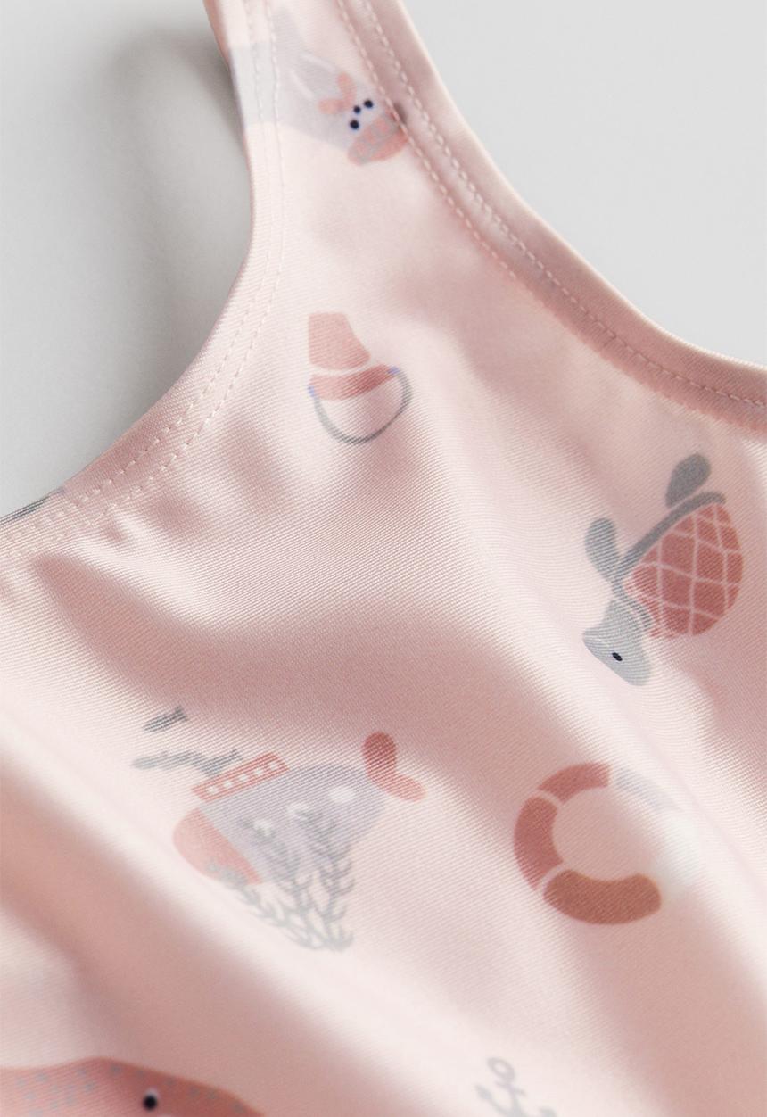 H&M - Patterned swimsuit - light pink whales 