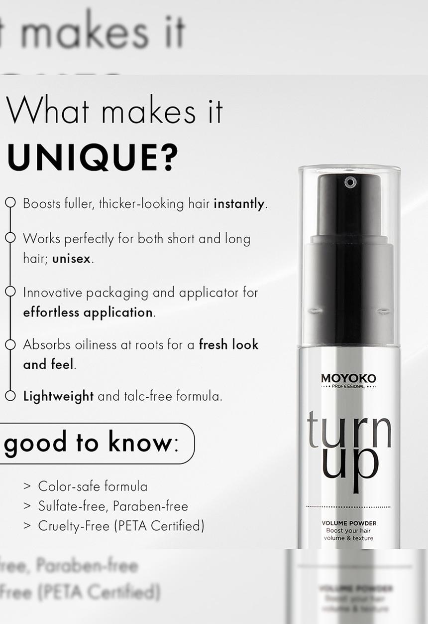 Moyoko Professional - Turn Up Volume Powder  - Volume Powder - Instant Root Lift - Easy Application
