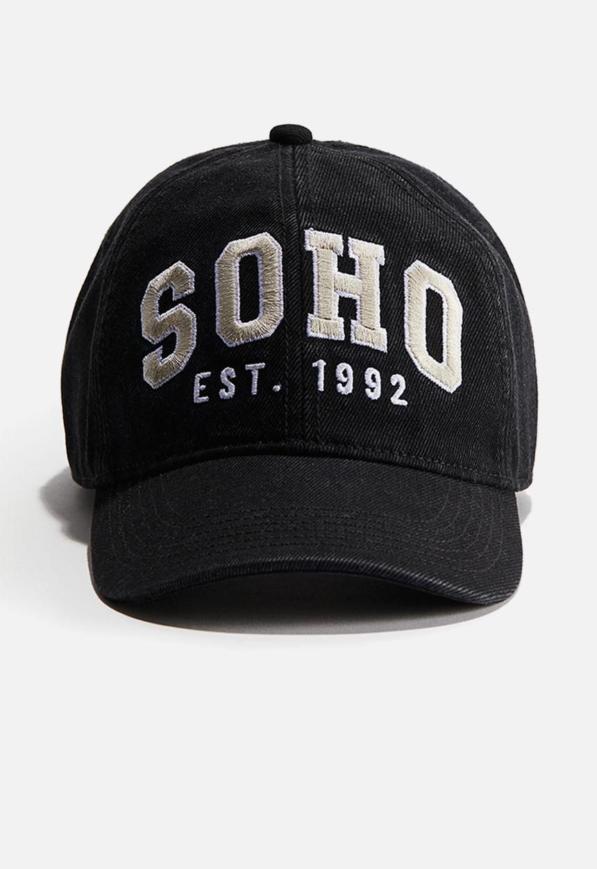 H&M - Washed-look twill cap - black soho