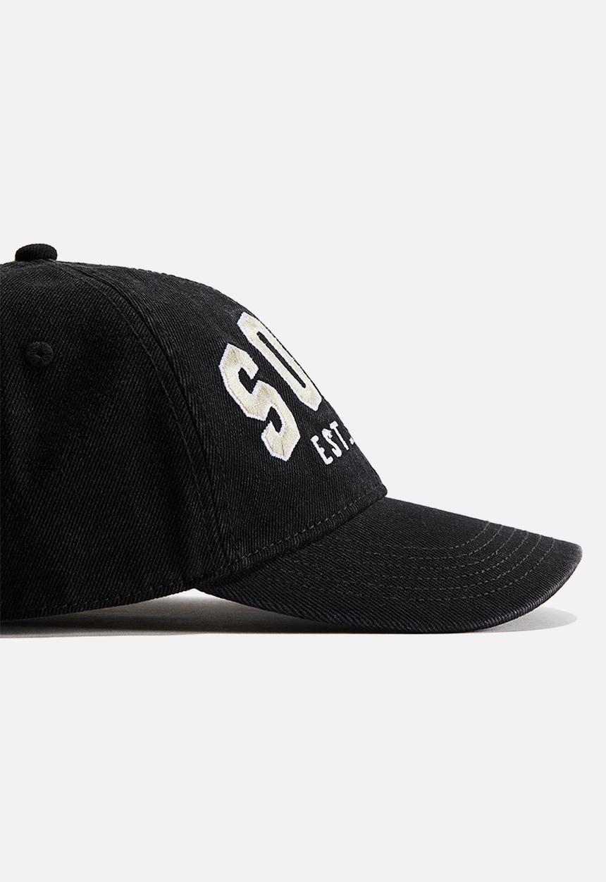 H&M - Washed-look twill cap - black soho
