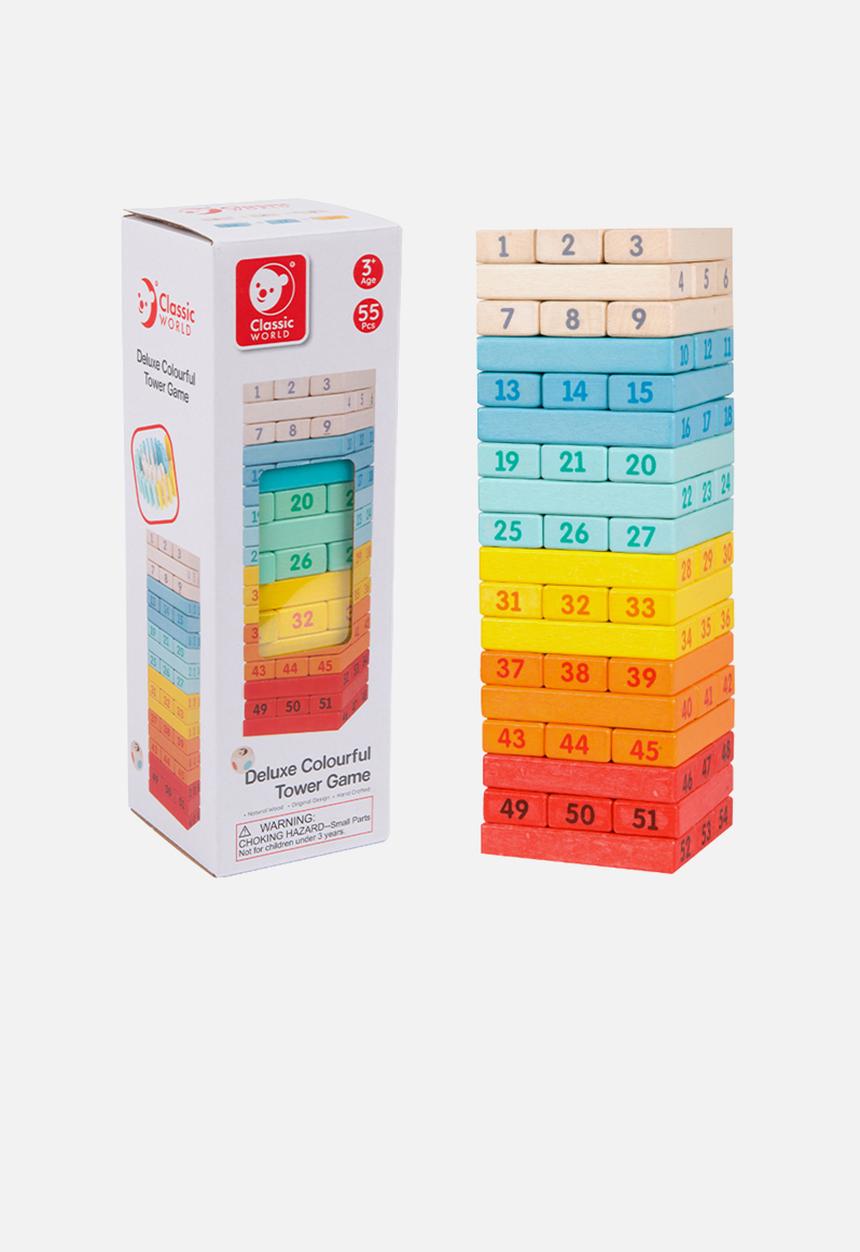 Greenbean Learning - Classic World - Deluxe Colourful Stacking Game - 55pcs
