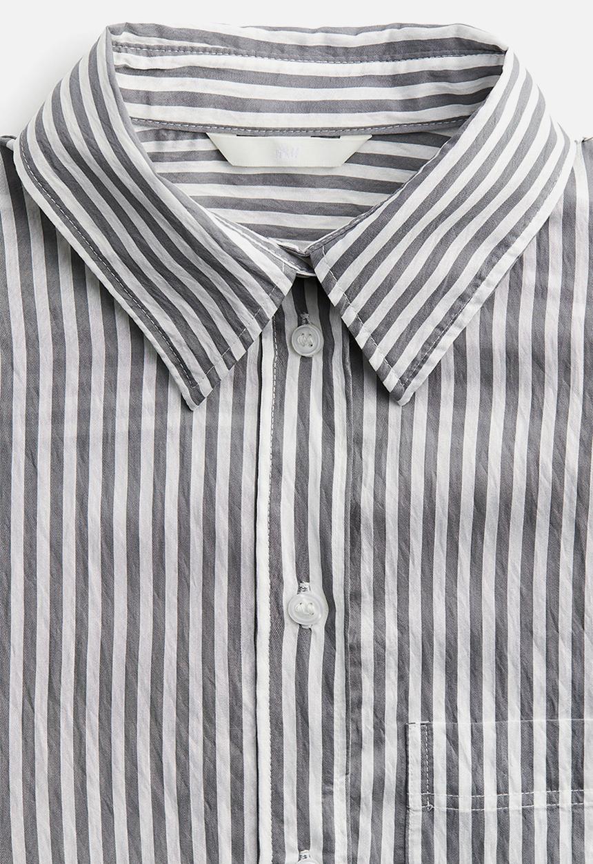 H&M - Oversized shirt - grey white striped