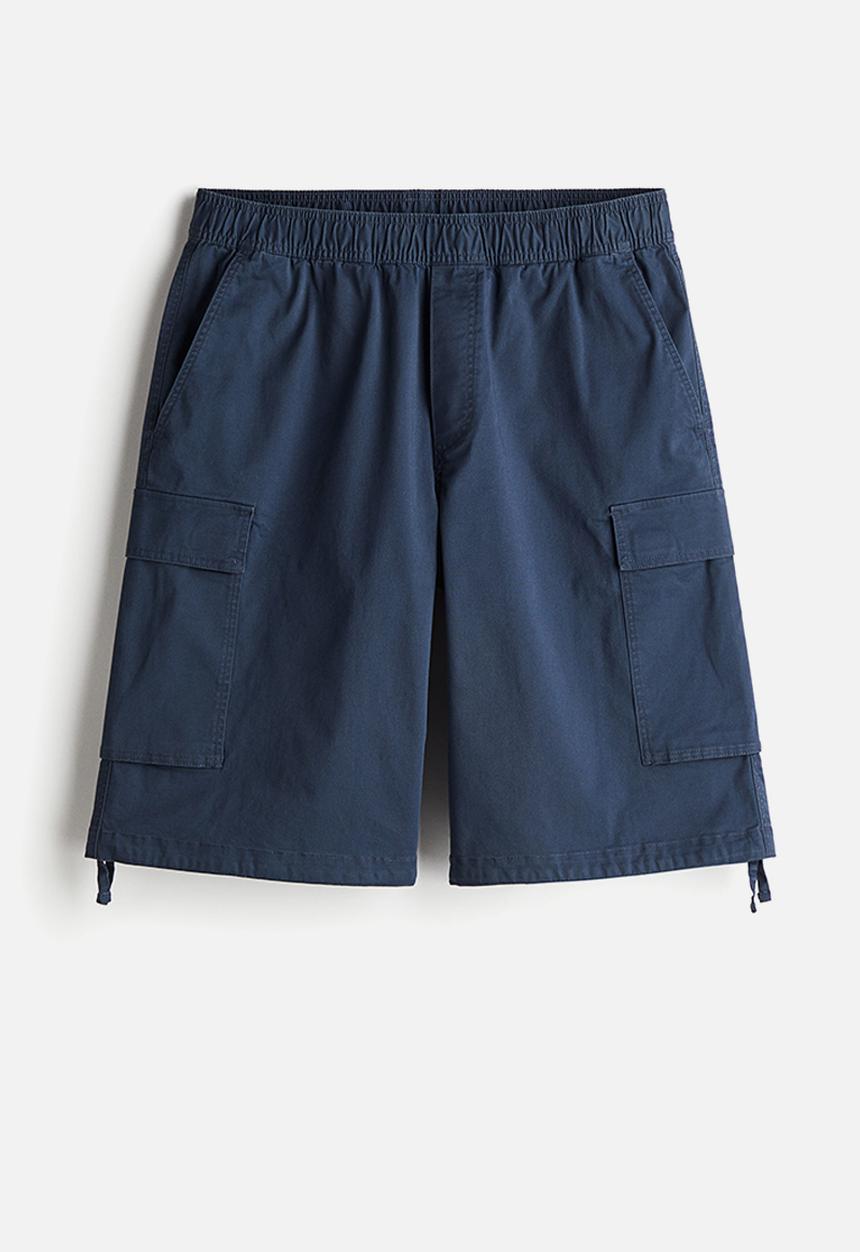 H&M - Loose fit twill cargo shorts - navy blue