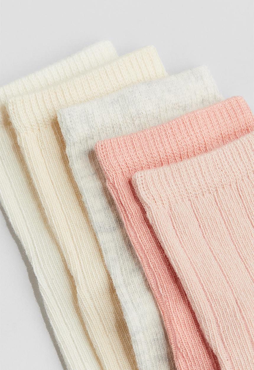H&M - 5-Pack knitted socks - pink white