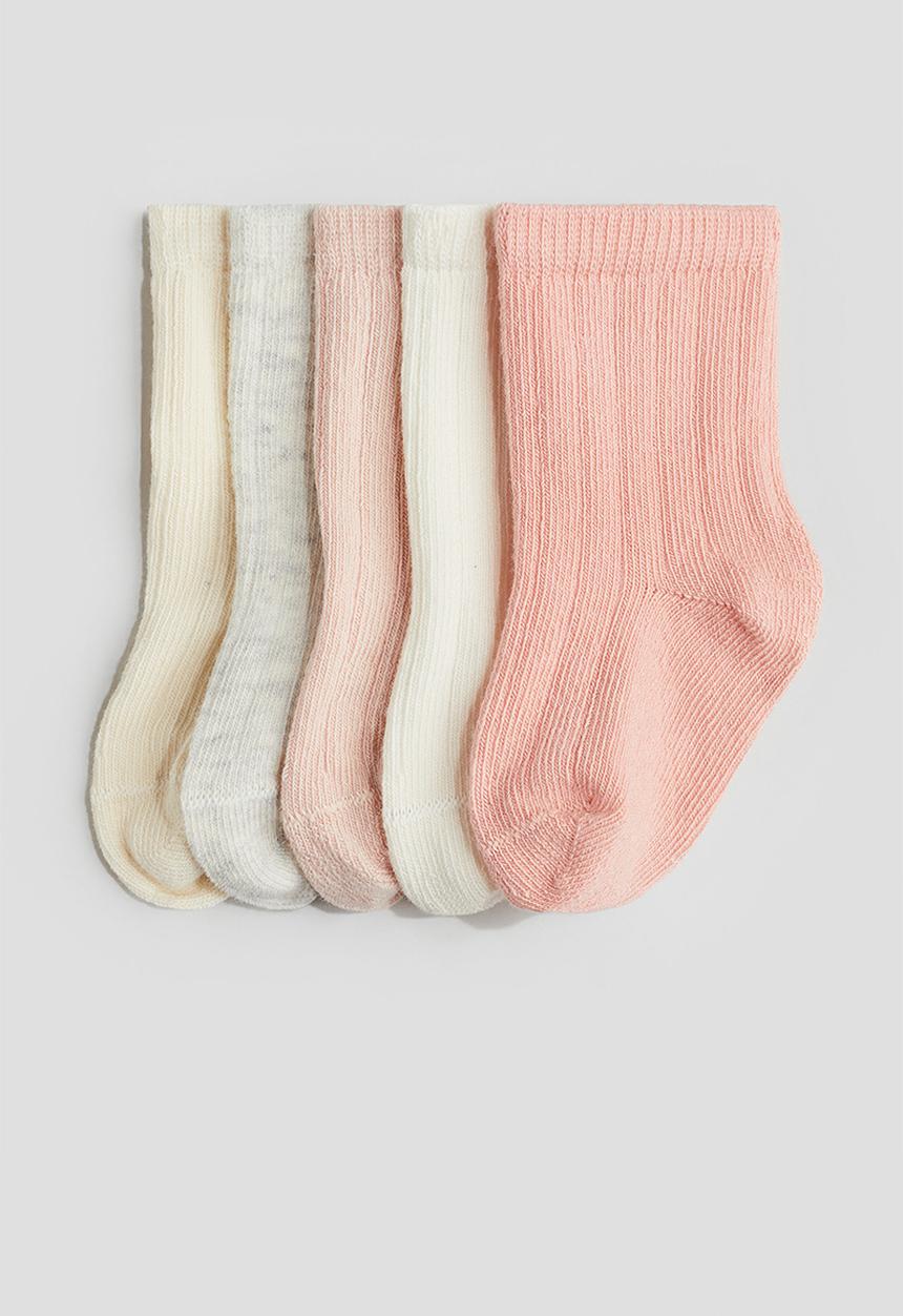 H&M - 5-Pack knitted socks - pink white