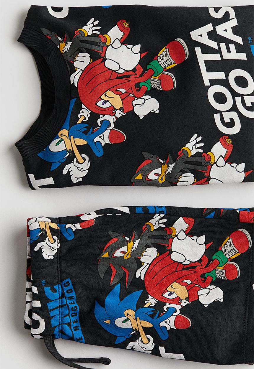 H&M - 2-Piece printed set - black sonic the hedgehog