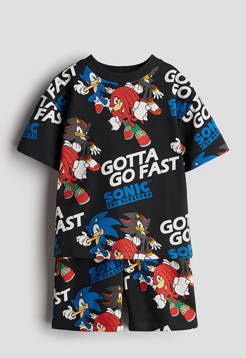 H&M - 2-Piece printed set - black sonic the hedgehog