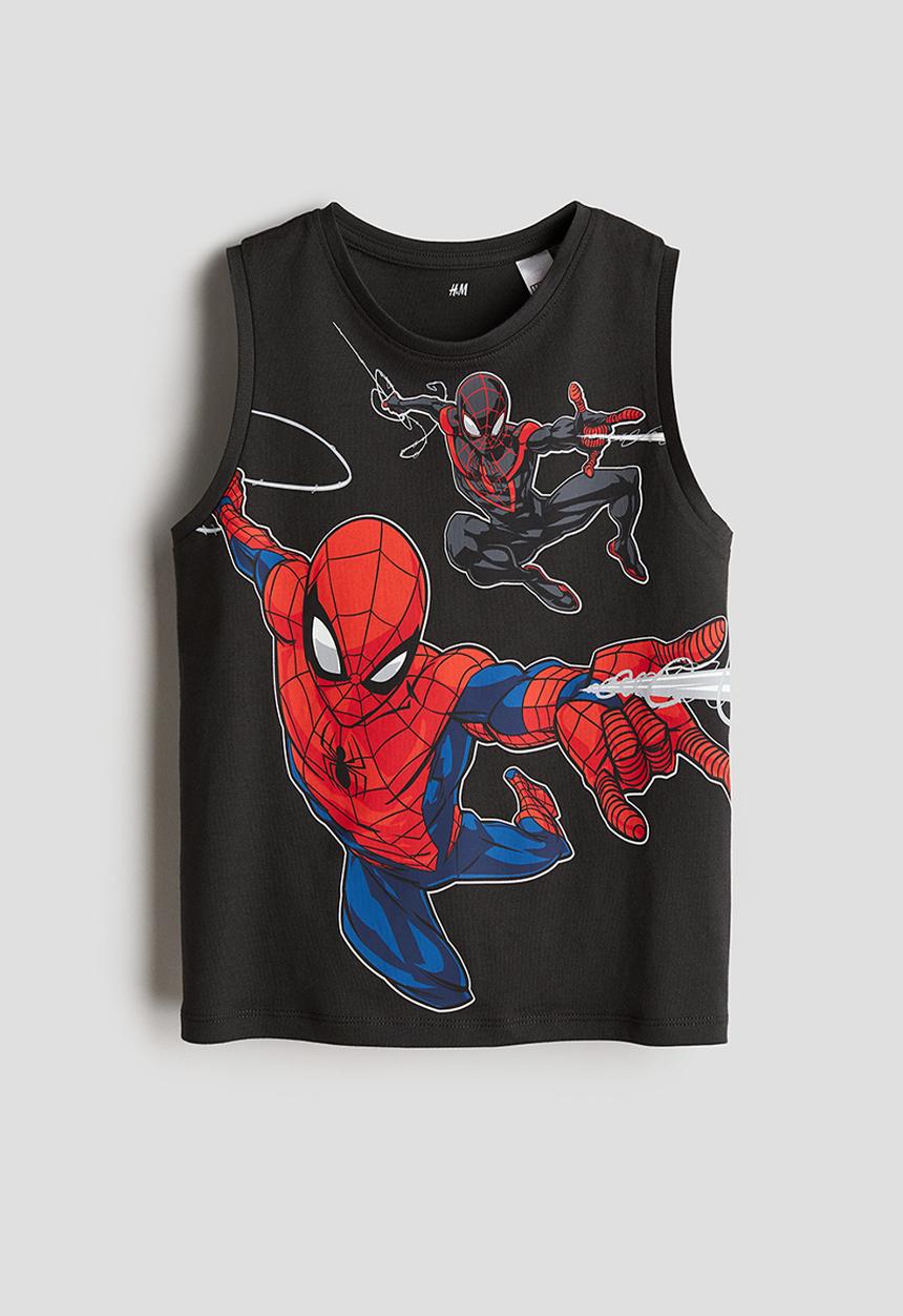 H&M - Printed vest top - black spider-man
