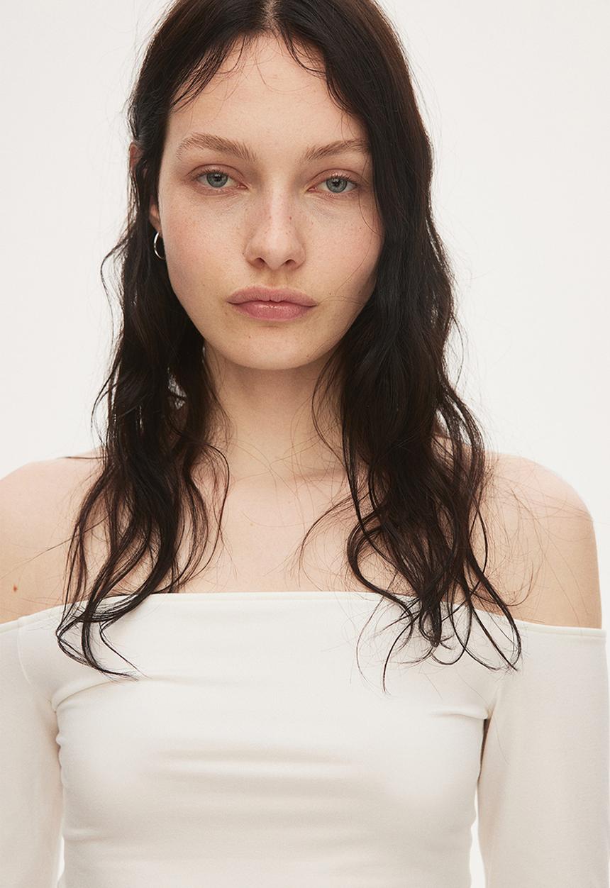 H&M - Off-the-shoulder jersey top - cream
