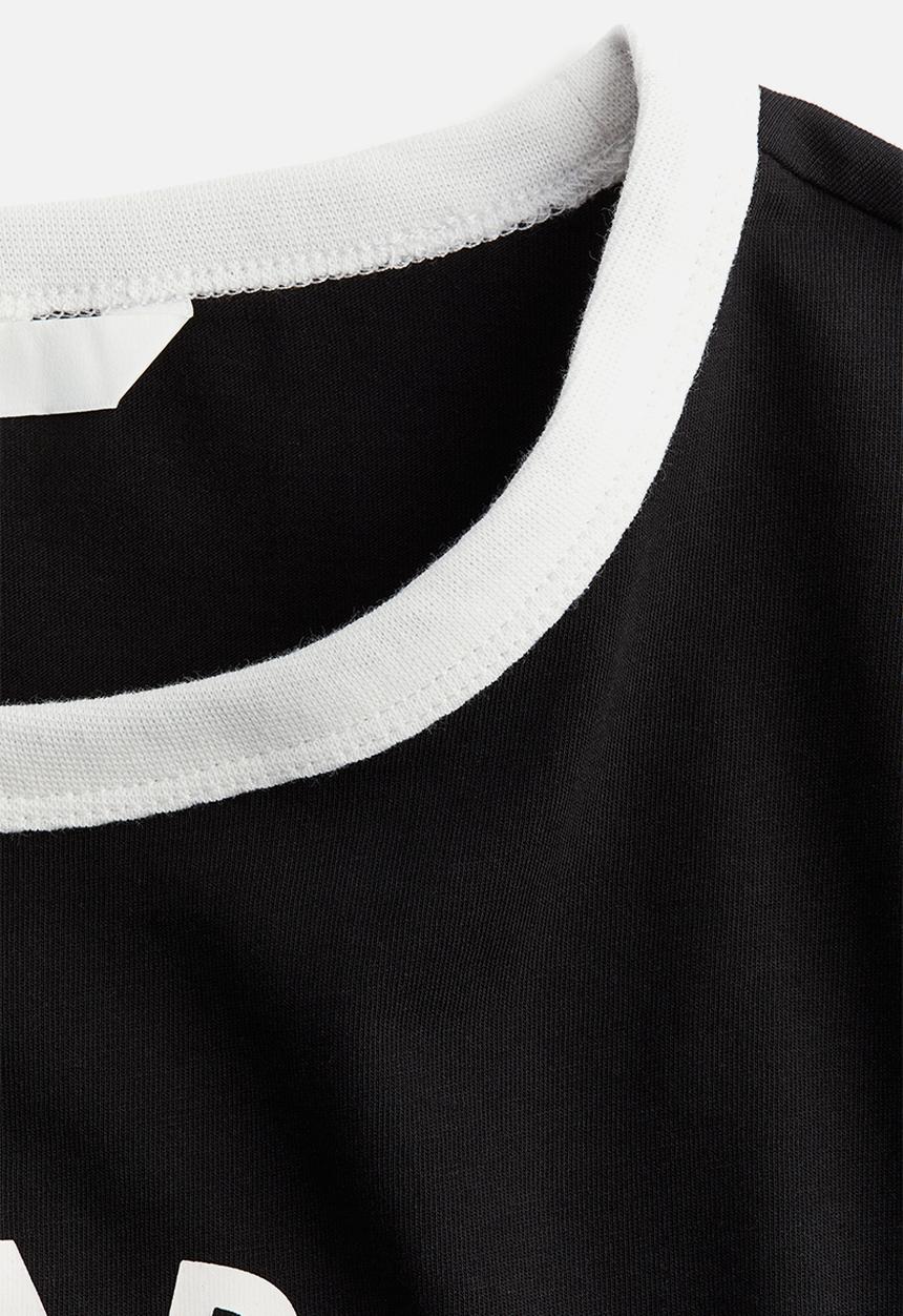 H&M - Text-motif T-shirt - black/le marais
