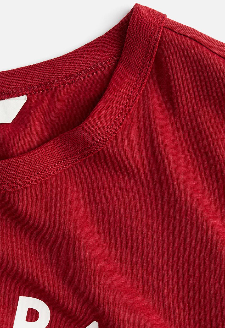 H&M - Text-motif T-shirt - red/le marais