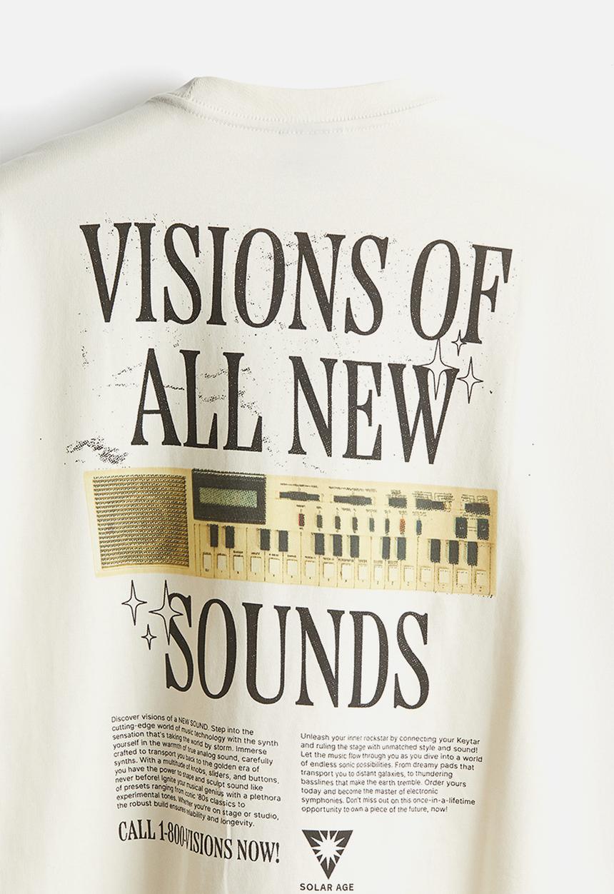 H&M - Loose fit printed t-shirt - cream visions