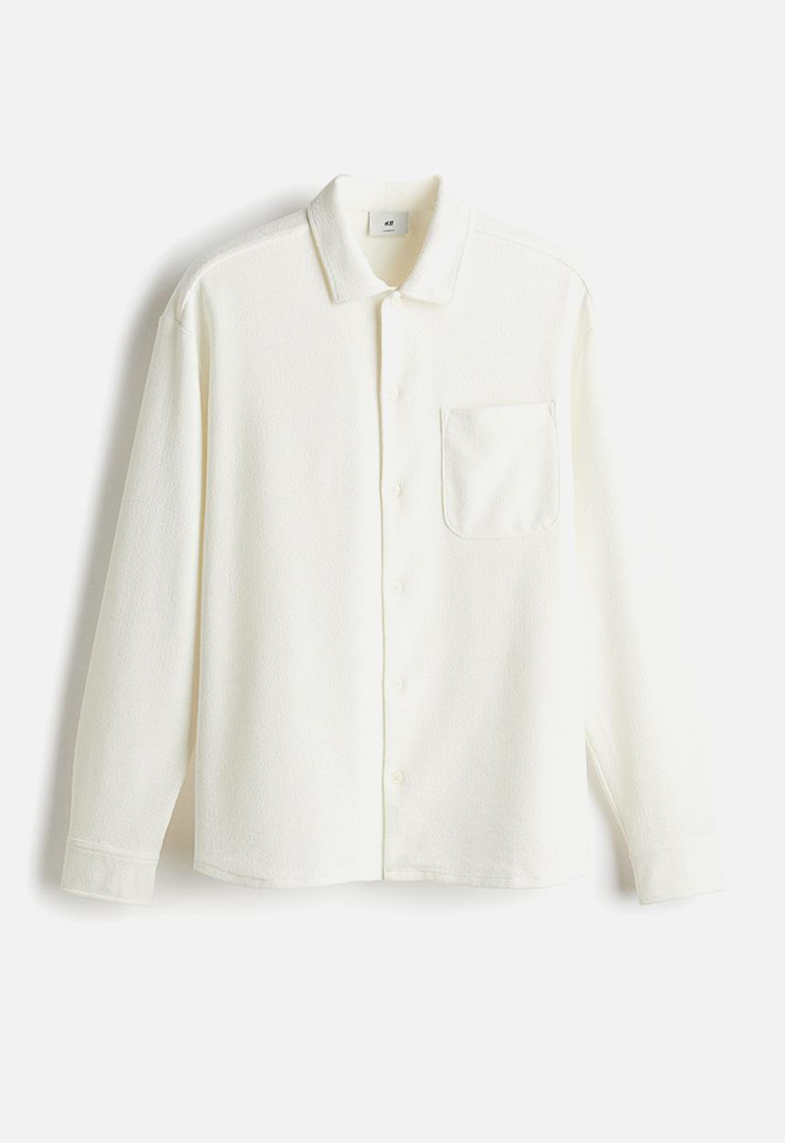 H&M - Loose fit textured shirt - white