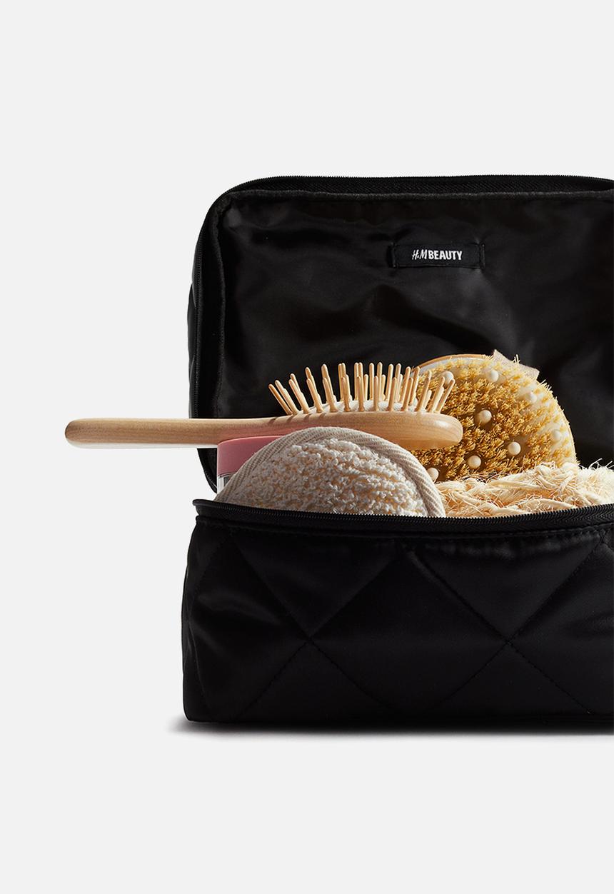 H&M - Large two-tiered wash bag - black quilted 