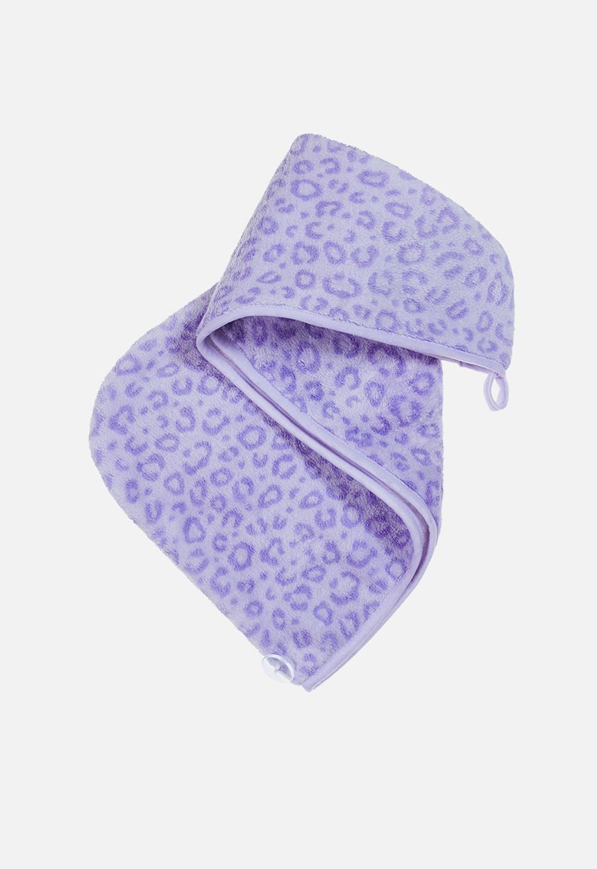 H&M - Microfibre hair wrap - purple leopard print