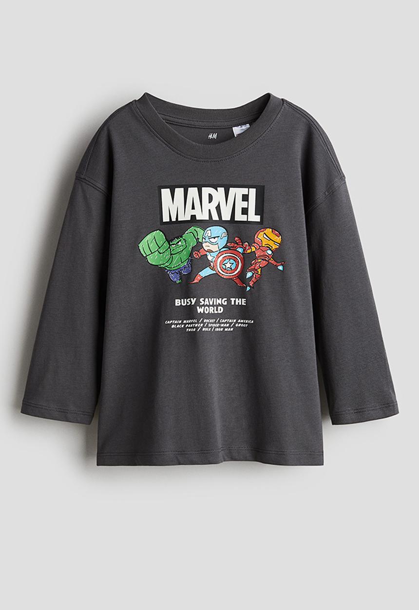 H&M - Long-sleeved T-shirt - dark grey marvel comics