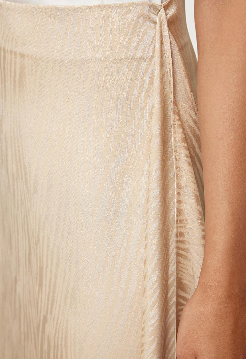 Trendyol - Self-Patterned Woven Satin Skirt - Beige 