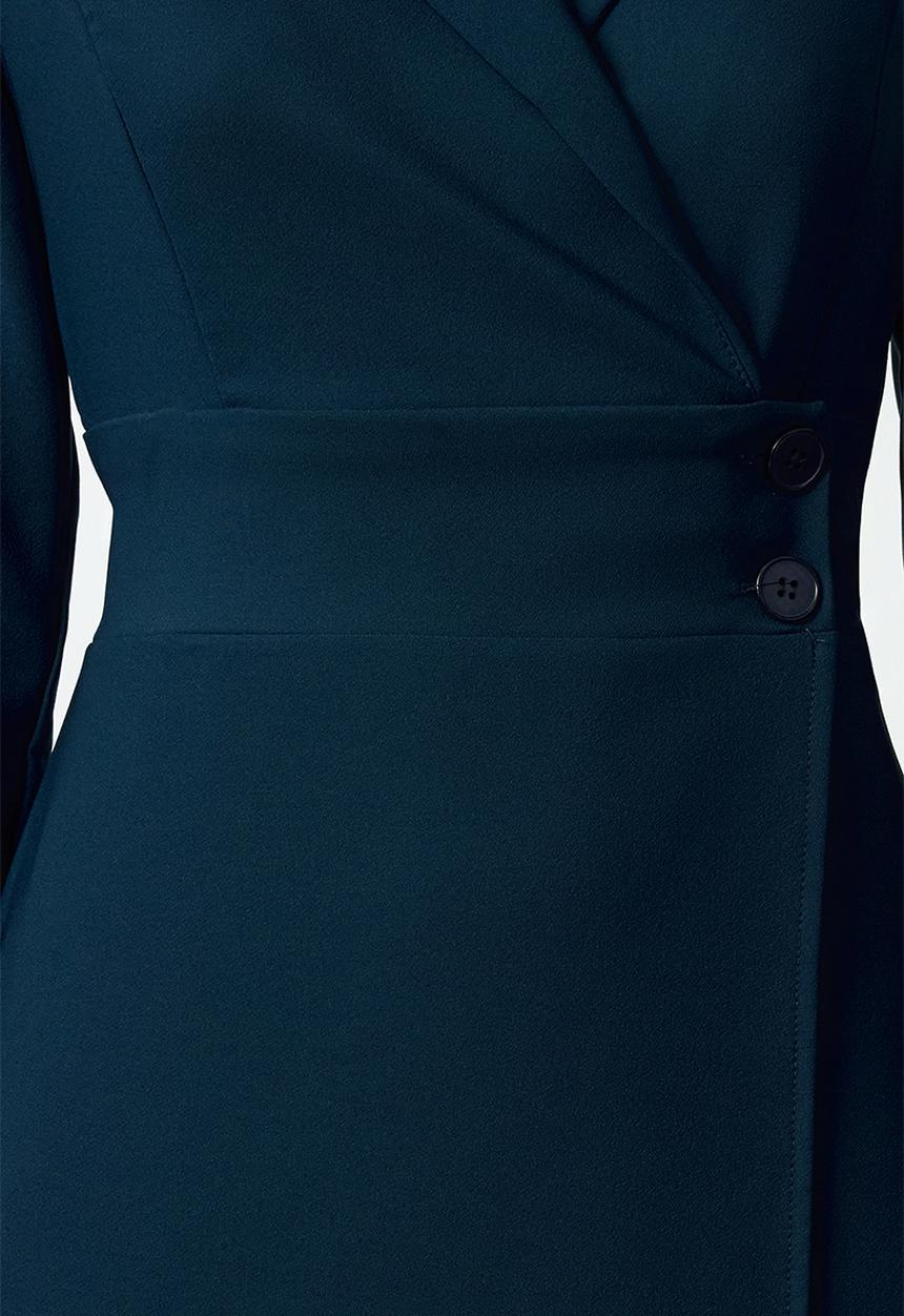 Trendyol - Button Detailed Mini Jacket Dress - Petrol