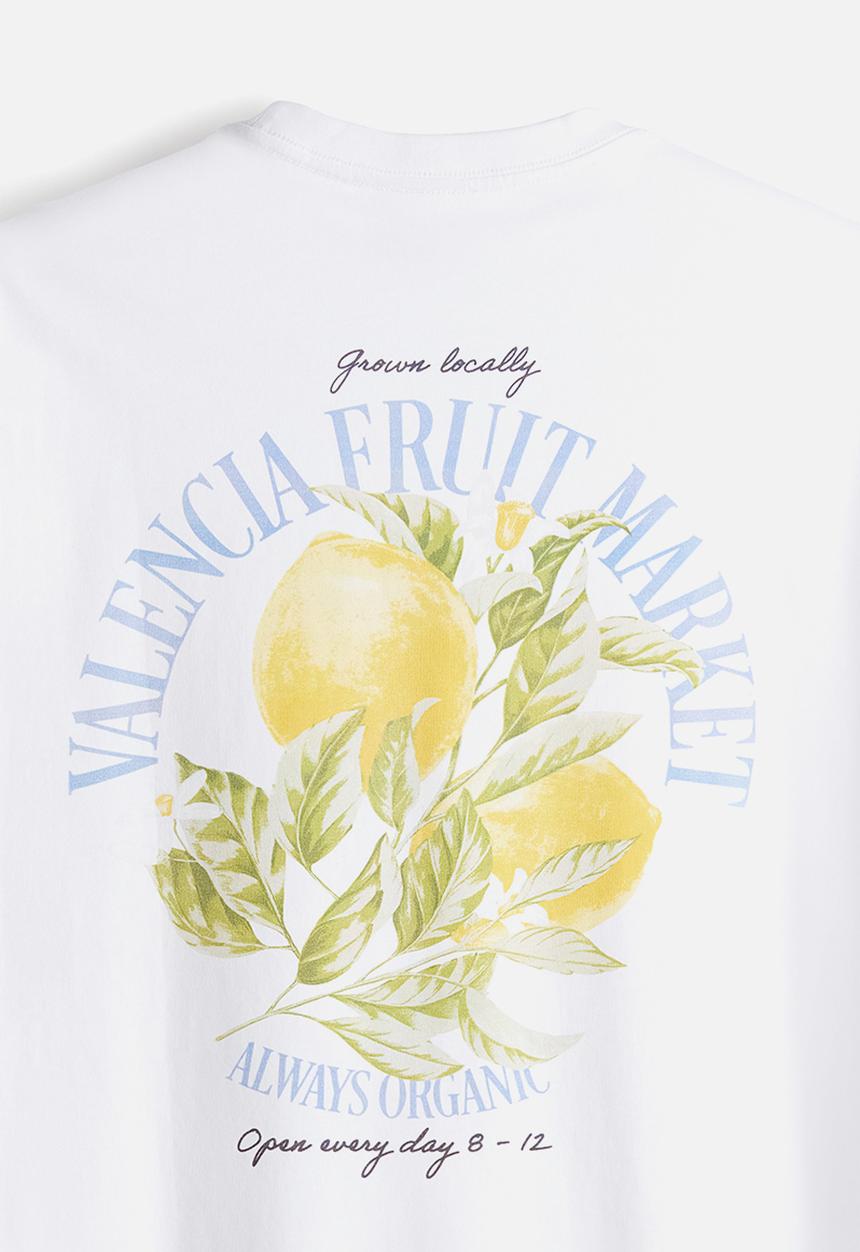 H&M - Loose fit printed t-shirt - white valencia