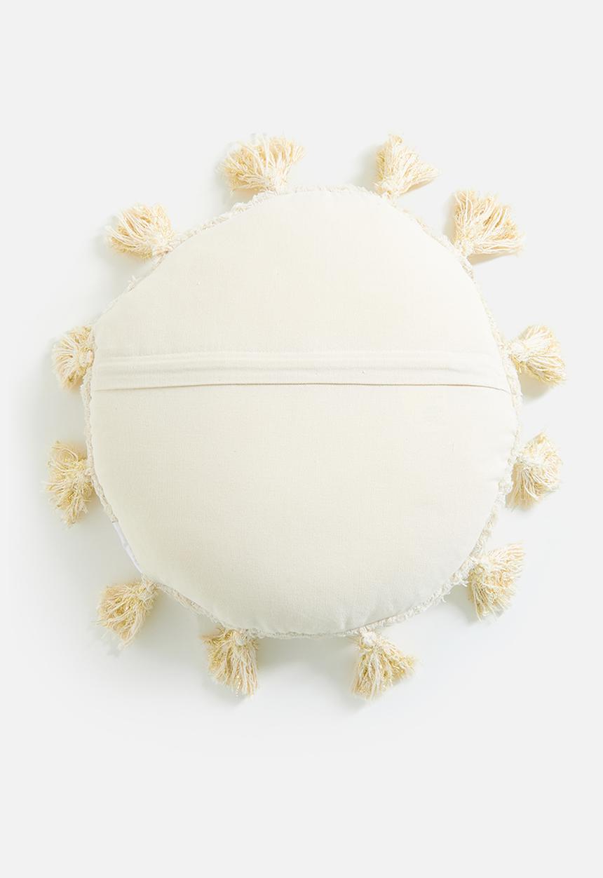 Sixth Floor - Crochet round cushion w filler - Natural
