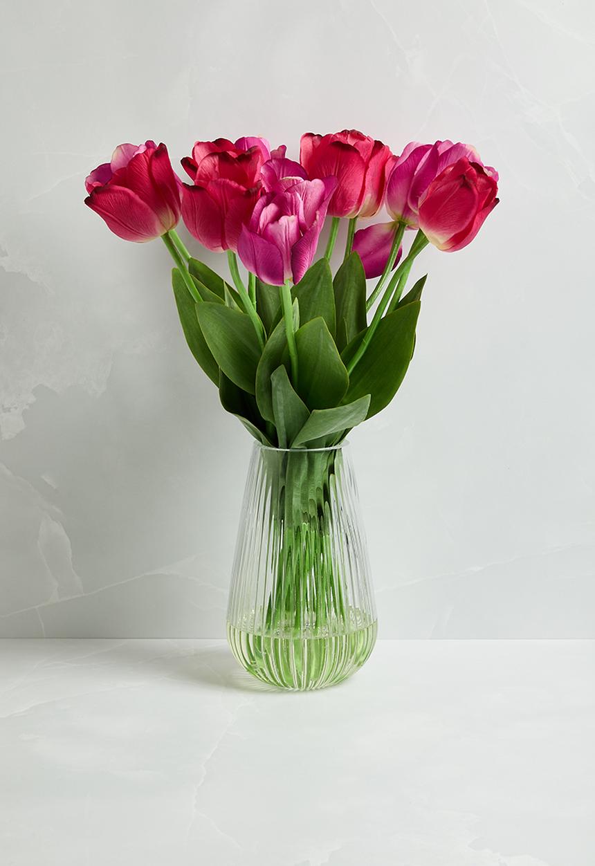 Silk By Design - Mixed tulip arrangement - pink & purple