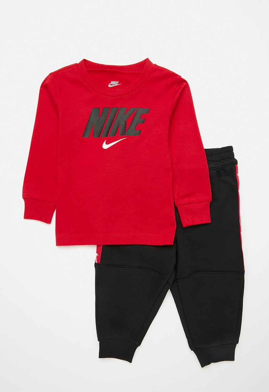 Nike - Nkn n nsw club poly ls pant se - black & red