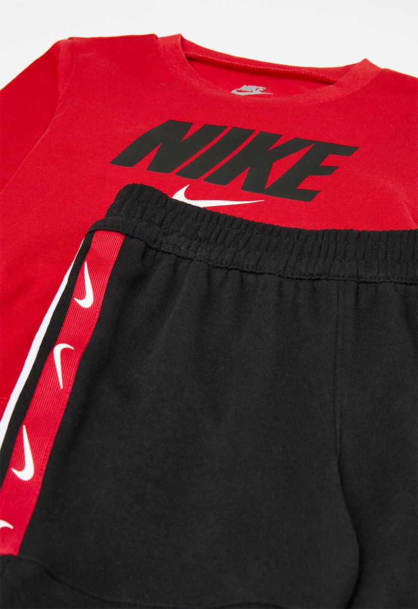 Nike - Nkn n nsw club poly ls pant se - black & red