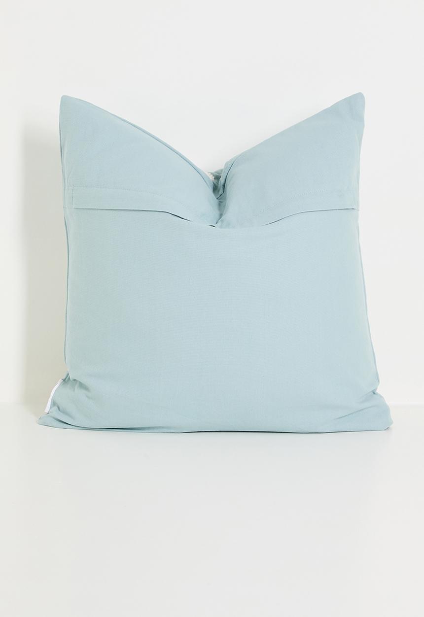 Sixth Floor - Octa embroidered cushion cover - Blue