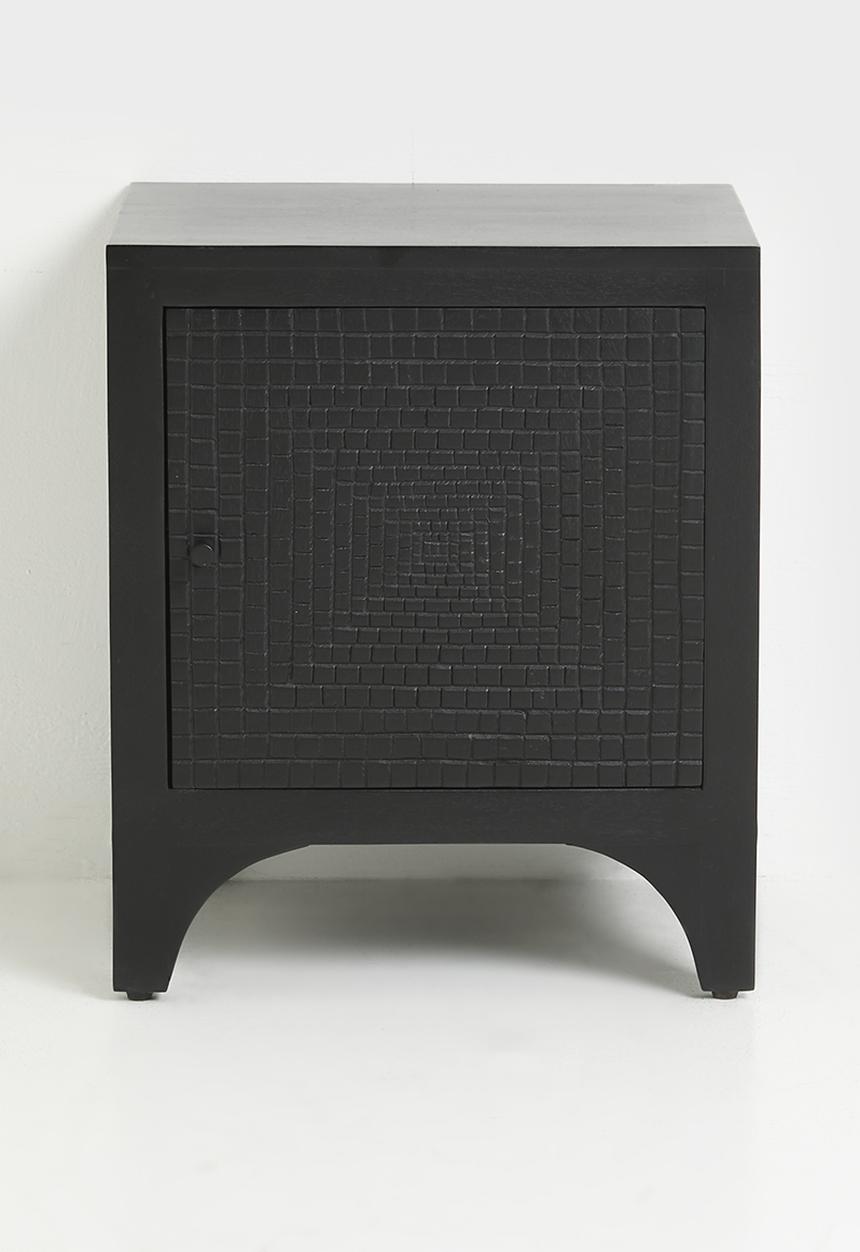SF Collection - Yuvia wooden bedside table-black
