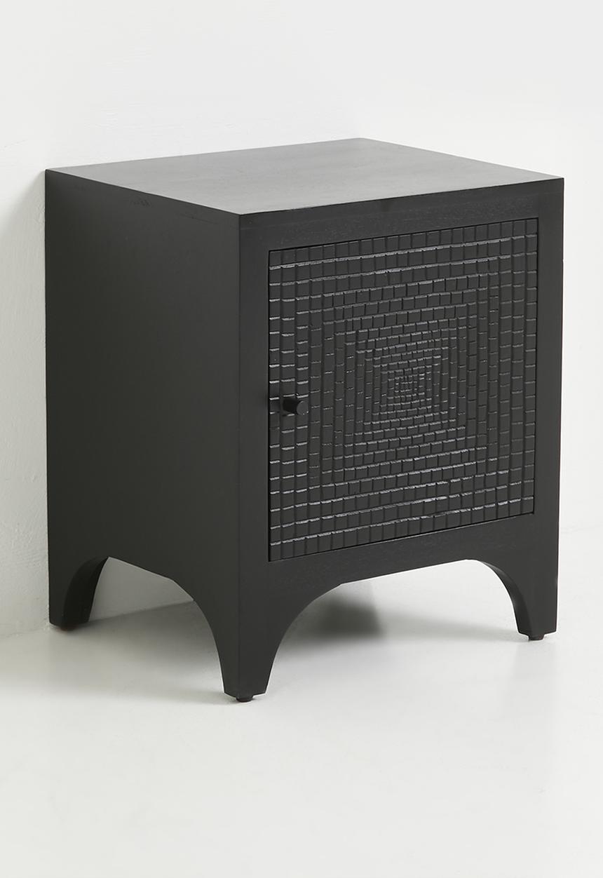 SF Collection - Yuvia wooden bedside table-black