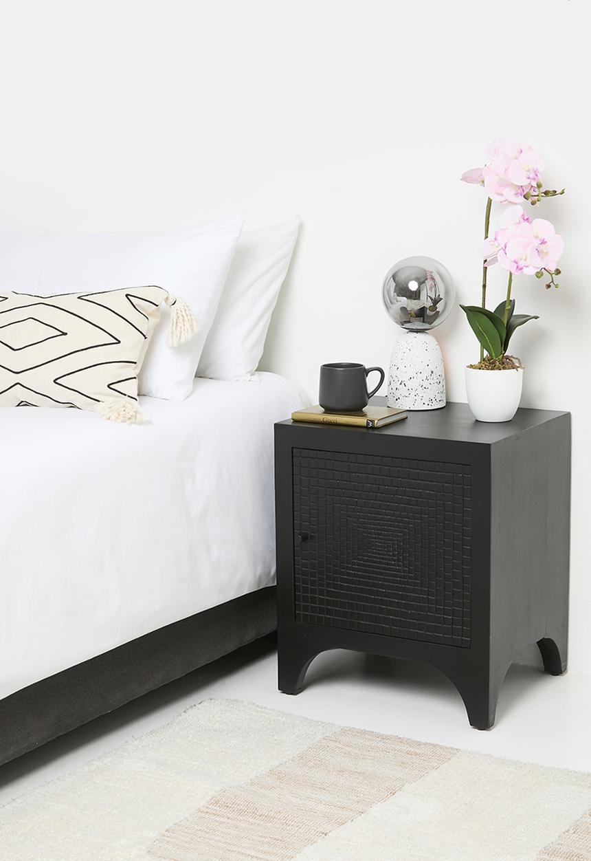 SF Collection - Yuvia wooden bedside table-black