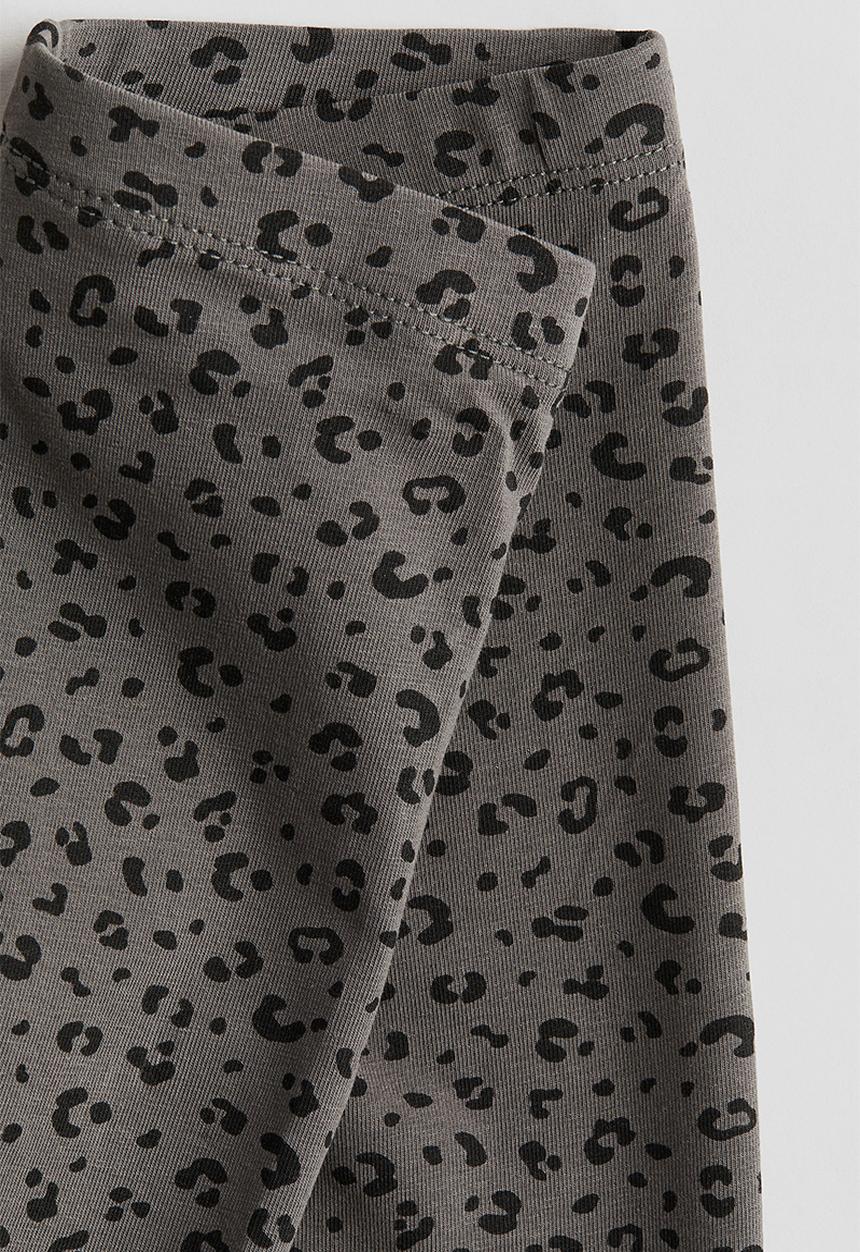 H&M - Leggings - dark grey leopard print