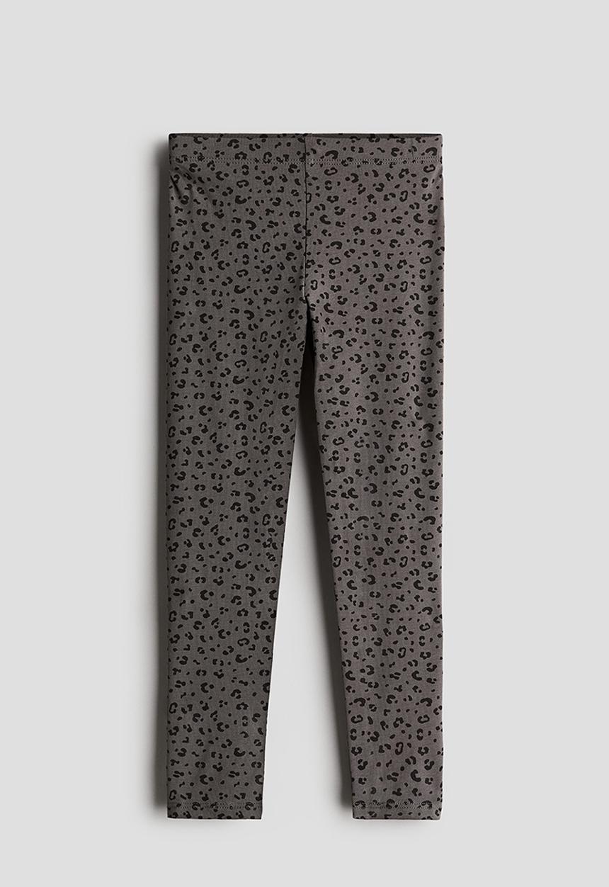 H&M - Leggings - dark grey leopard print