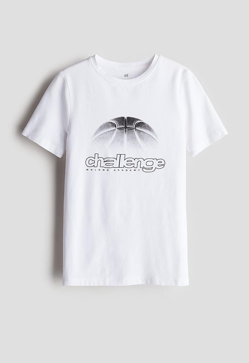 H&M - Printed cotton T-shirt - white challenge