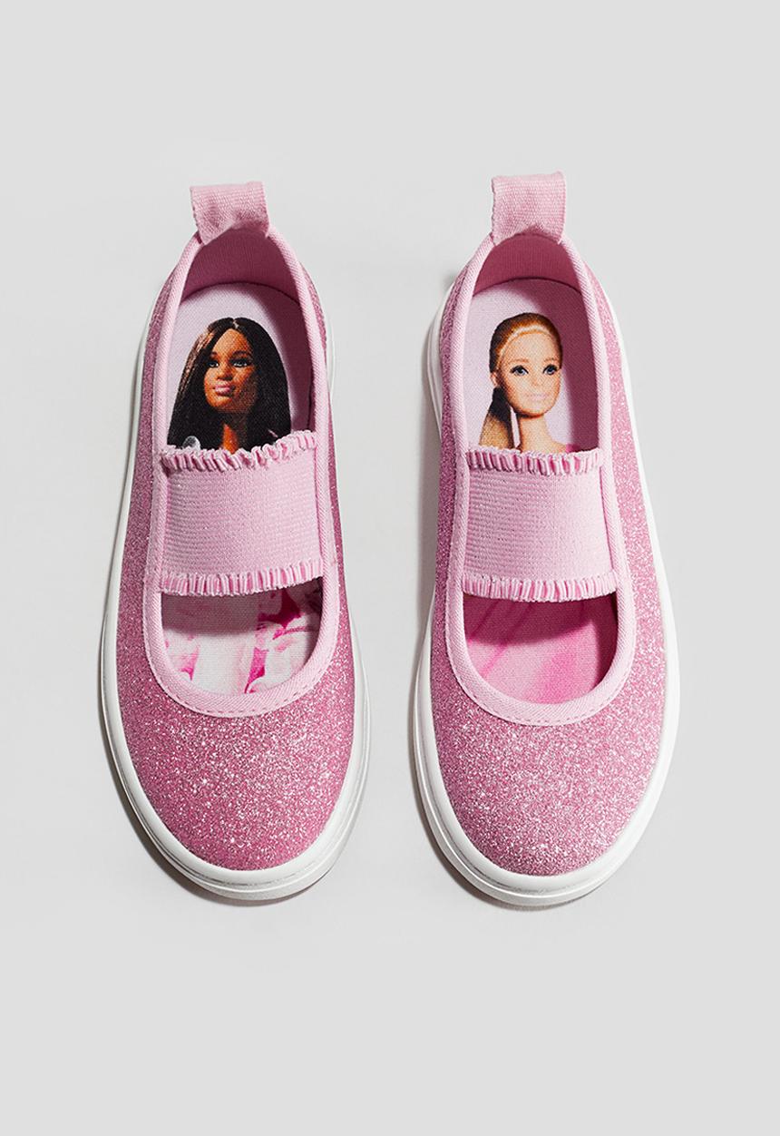 H&M - Printed ballerina trainers - pink & barbie