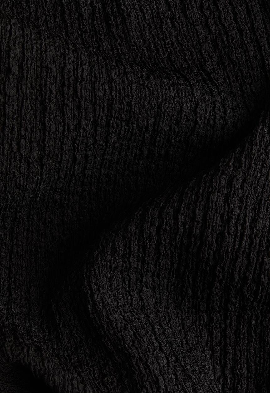 H&M - Crinkled wide trousers - black