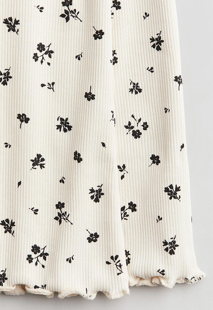 H&M - Flared leggings - natural white floral 