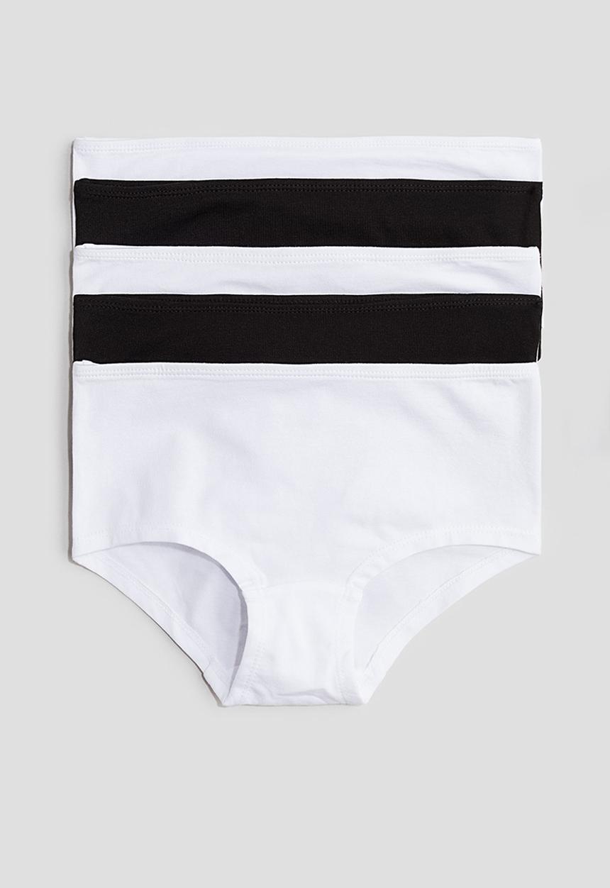 H&M - 5-Pack cotton hipster briefs - white black 
